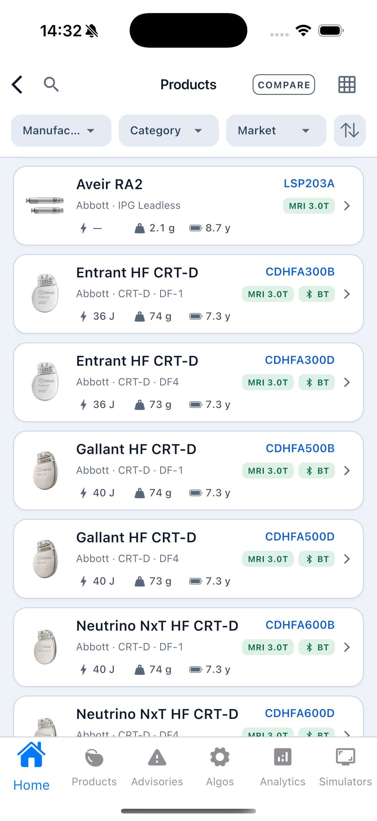App iPacemaker, schermata dispositivo 4
