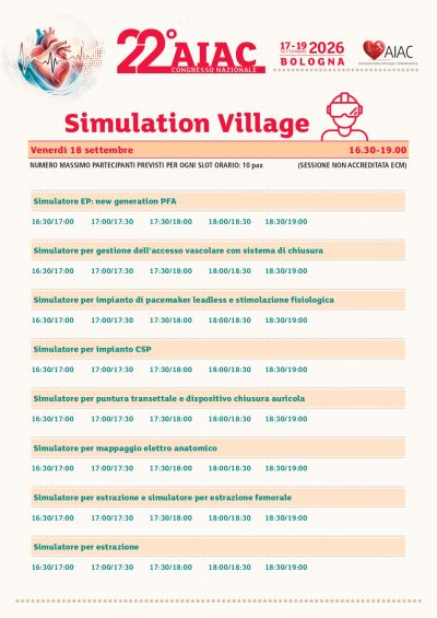 Simulation Village del XXII Congresso Nazionale AIAC 2026