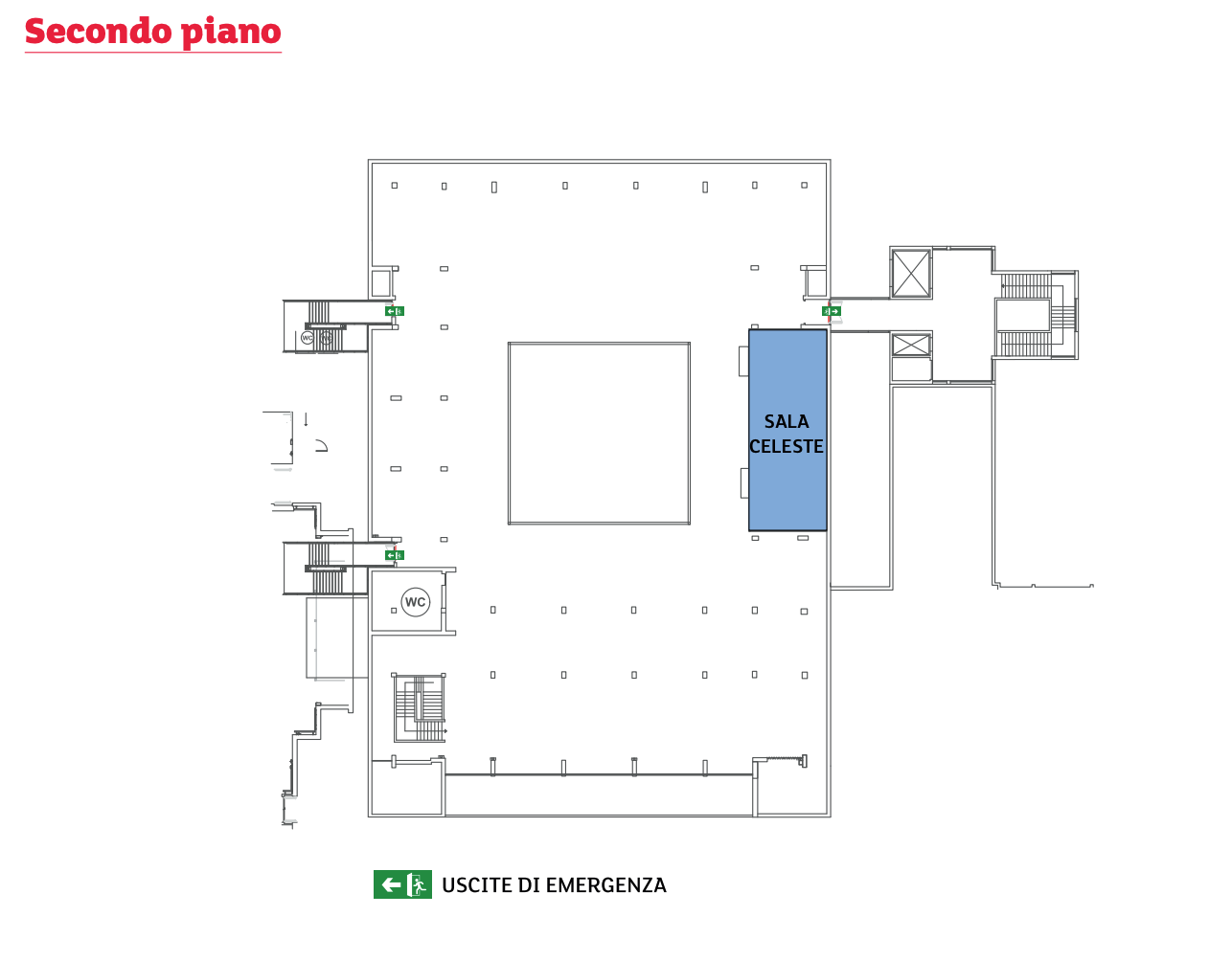 Piantina congressuale, secondo piano
