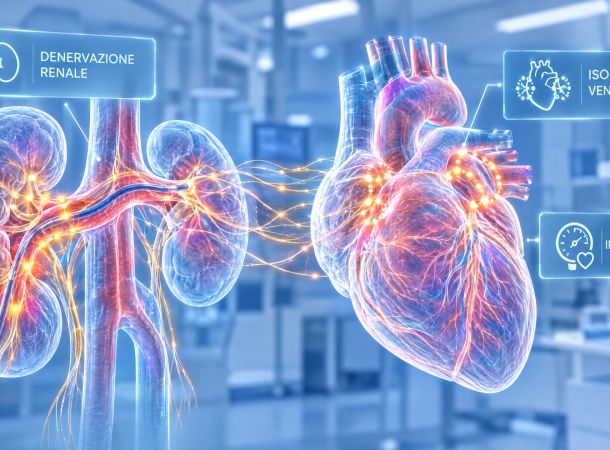 Rappresentazione olografica di reni e cuore: denervazione renale con catetere e isolamento delle vene polmonari nei pazienti con ipertensione e fibrillazione atriale