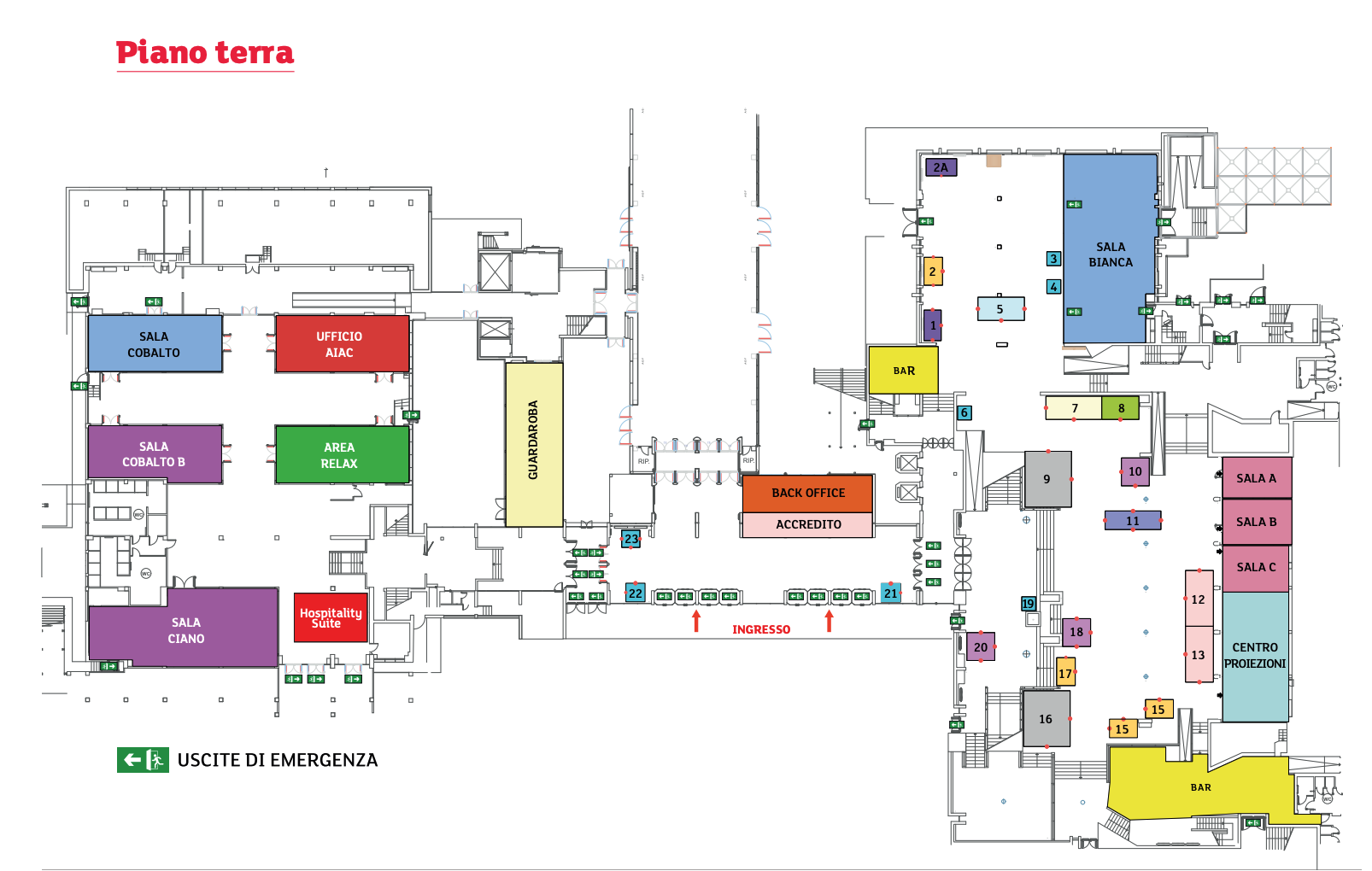 Piantina congressuale, piano terra