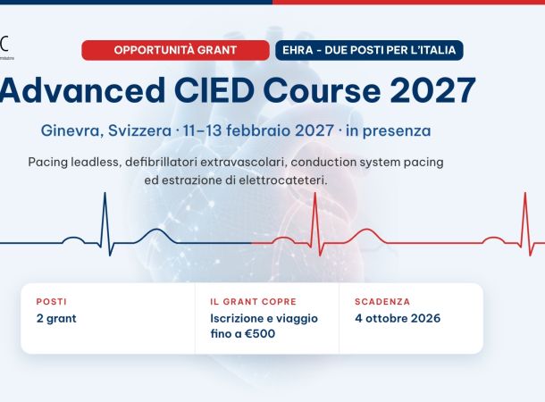 Opportunità EHRA: Due Grant per l'Advanced CIED Course 2027 a Ginevra